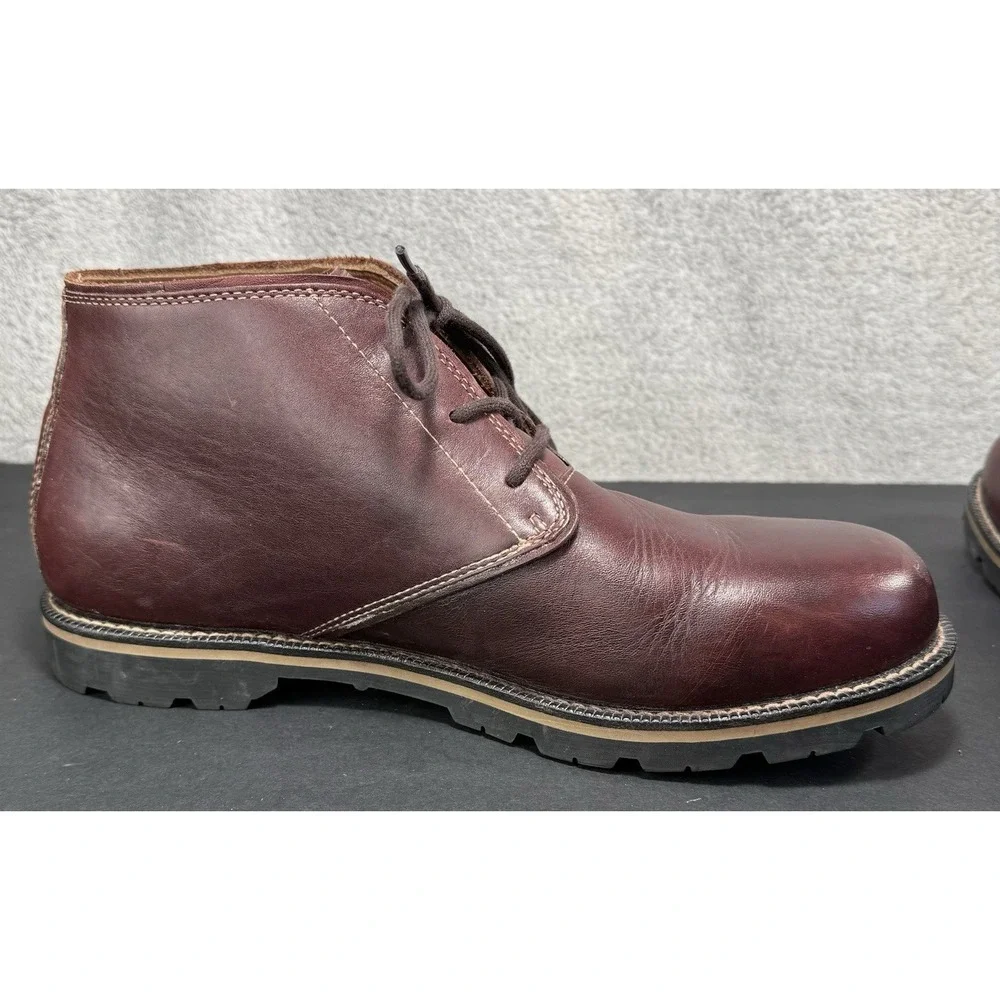 LL Bean Chukka‎ Leather Casual Ankle Boots Men's 12 Wide 3 Eyelets Chestnut